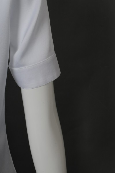 HL025 訂購白色酒店大堂制服 設計短袖員工制服 接待員制服 色丁布 酒店制服製造商 細節-2